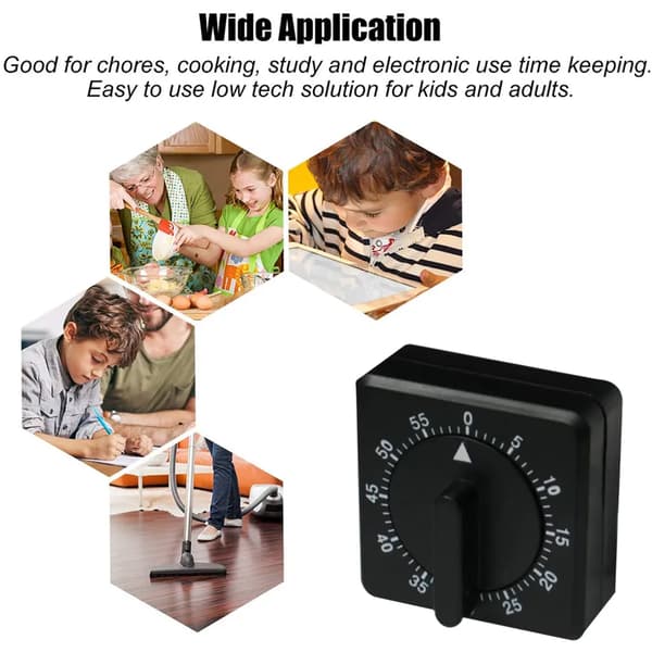 Timer Kjøkkentimer med 80 dB alarm Nedtellingstimer Hjemmebaking Matlaging Damp Manuell Timer Mekanisk Timer