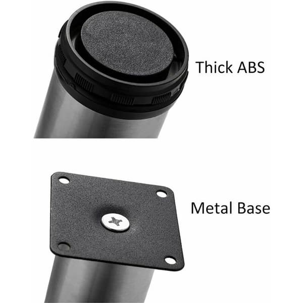 4x møbelfødder, justerbare møbelfødder - forkromet metal - højdejusterbar (total: 50mm)
