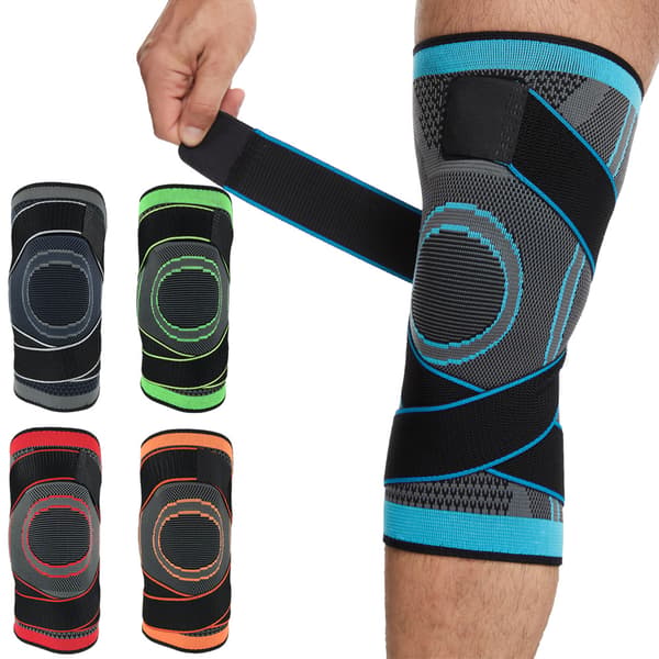 Sport Gym Kompressionsrem Knäskydd Nylon Knäskydd Grå M