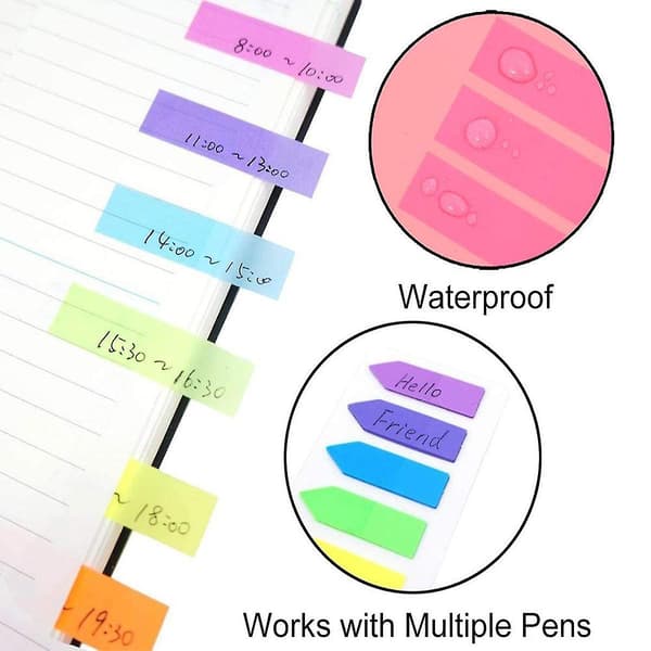 940 stk. Sticky Notes Flags Index Tabs 7 Style Farvede Sidemarkører