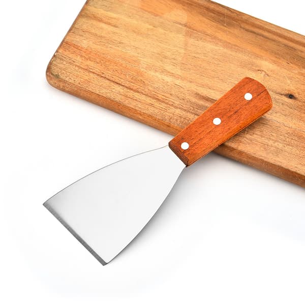 Grillspatel i rustfritt stål med trehåndtak S