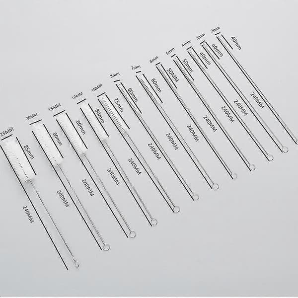 Puhdistusharjat, 12 harjan sarja, pituus 24 cm, pullonpuhdistusharjat