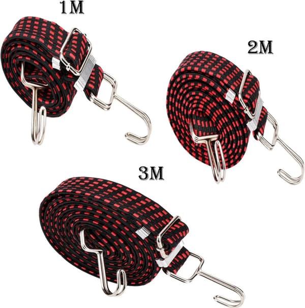 3 stycken cykelbagagerep - elastiskt bagagerep, universellt hållbart cykelbagagerep, 1m+2m+3m