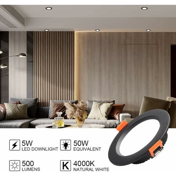 LED Downlight 2 Ultraflade sorte LED downlights, 7W runde, IP44