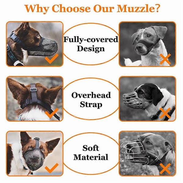 Pustende Anti-Bite Tygging Licking Kjæledyr Muzzle Hund Muzzle Anti-lick
