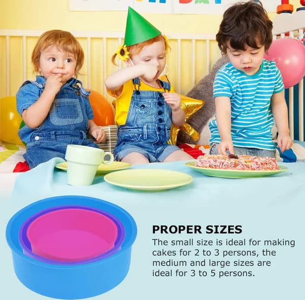 Rundt kakeformsett i silikon - BPA-fri non-stick bakeformer
