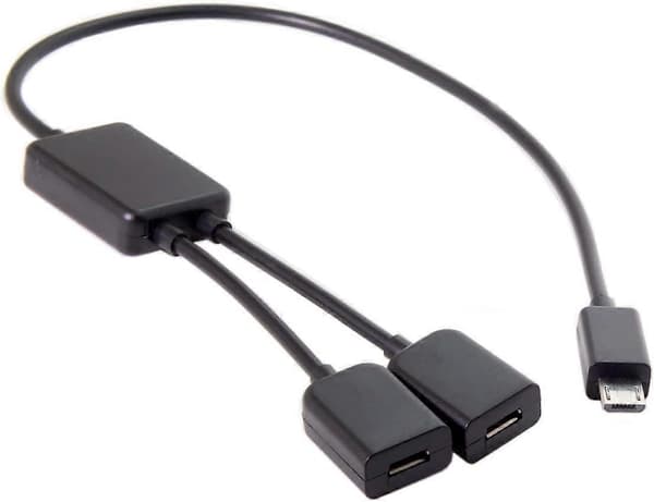 Micro USB til Dual Ports Micro USB Hun Hub Kabel Til Laptop PC Mus Flash Disk 1Til2 Port