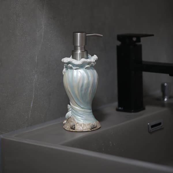 Minimalistisk og moderne bølgeskalsformet sæbedispenser blue