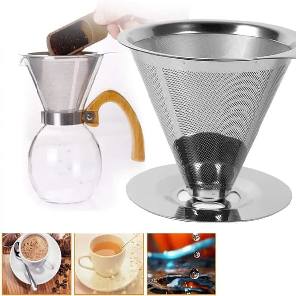 Kaffefilter i rustfritt stål med avtakbart innhold