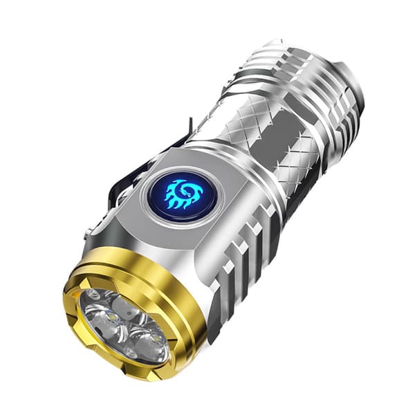 Uusi Erittäin Tehokas Taskulamppu 3 Core Led Mini Tactical Taskulamppu (hopea)