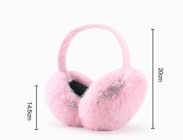 Ørevarmere for vinterdamer, sammenleggbare ørevarmere i imitert pels (beige)