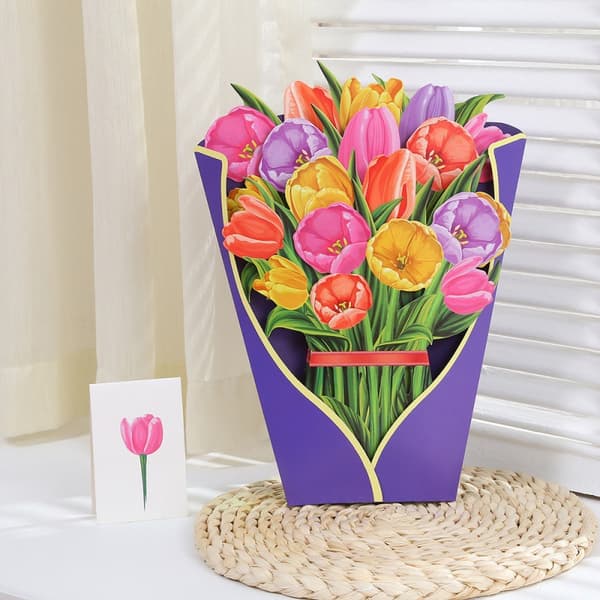 Pop Up Blomsterbukett Grattiskort Mors Dag Present G