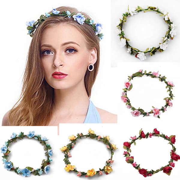 blomsterkrans blomsterhårbånd scrunchie hårtilbehør Lila