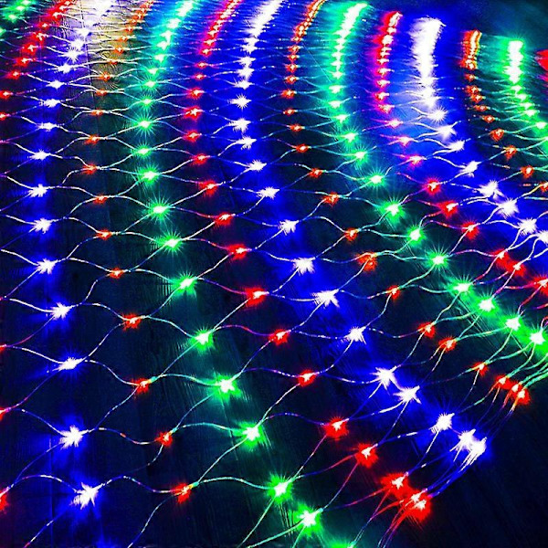 3x2m LED Lysnet til Jul, 8 Farveskiftende Programmer Vandtætte Lys