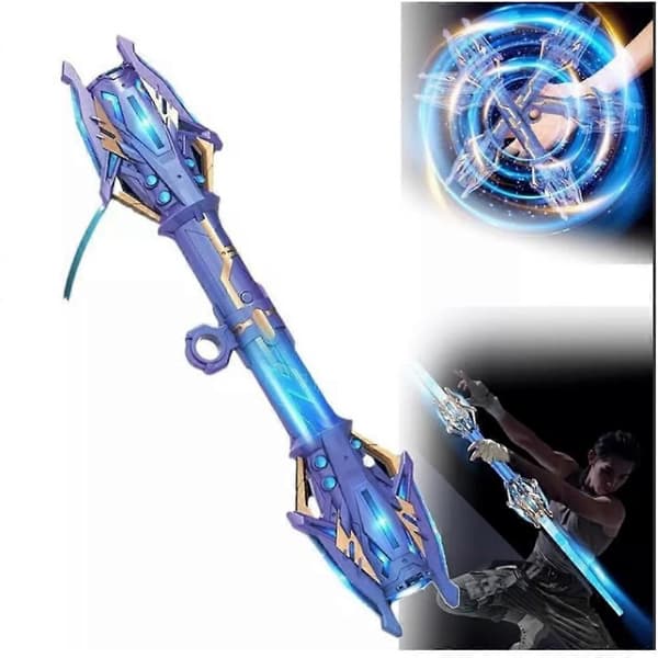 Lightsaber Fidget Spinner, Multifunktionell Dubbelhövdad Infällbar Lightsaber