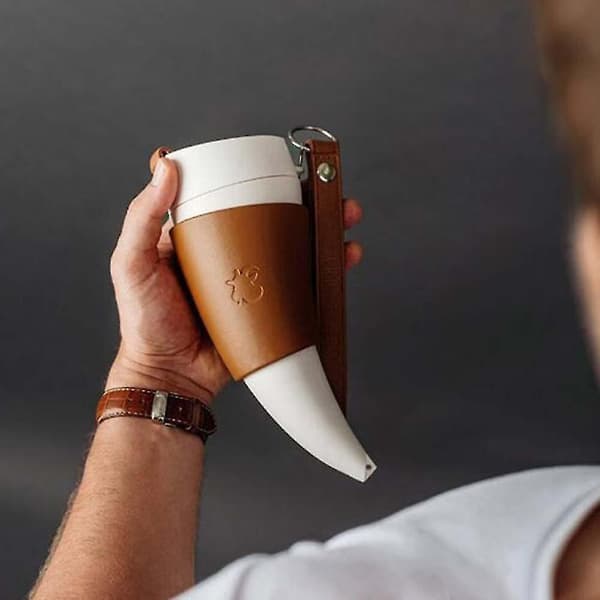 Geitehorn Rustfritt Stål Kaffe Isolasjon Termos Flaske Reisekopp Vannflaske