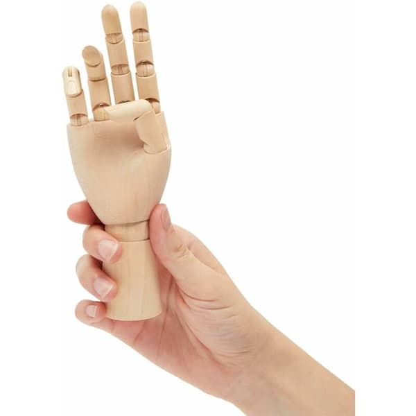 Realistisk ledad skyltdocka i trä - 18 cm - Höger hand
