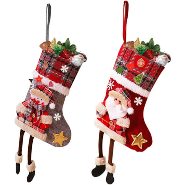 Julstrumpor, 2-pack Julstrumpor Godispresentpåsar