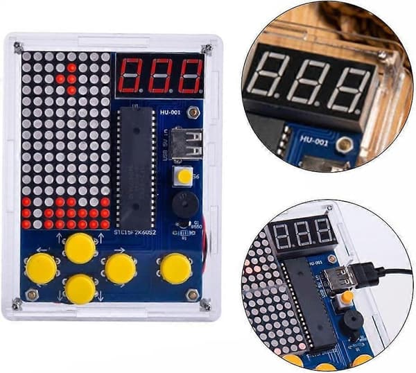 DIY Retro Spillekonsol Kit med Klassisk Pixel Art Design til Bygning og Programmering af Spil