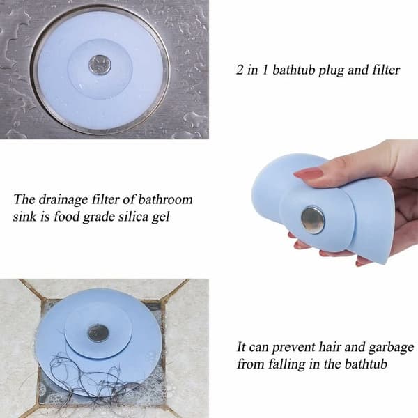 Avloppspropp, 2-pack, Universal Avloppspropp, Badkarspropp, Universal Köksho, för Handfat, Badrum, Kök (Blå och Grön)