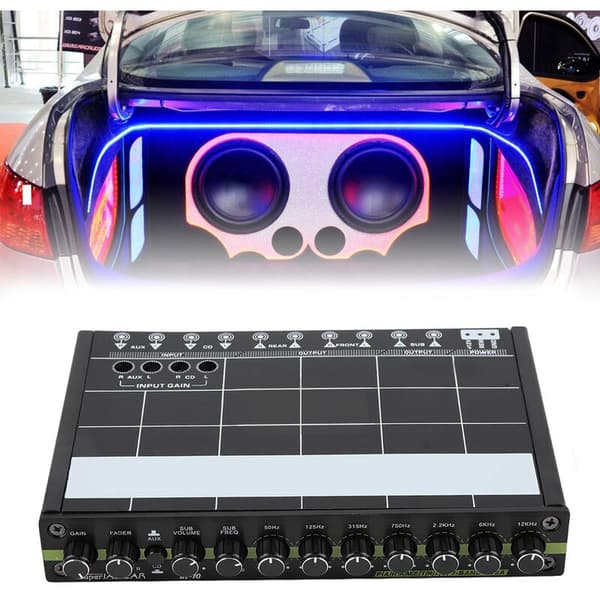1 stk. bilstereo EQ-equalizer med 7 bånd