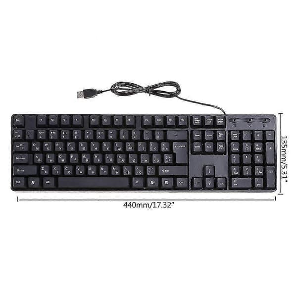 Kvalitets kablet USB Russisk/Engelsk Tosproget Tastatur til Tablet/til Windows PC/Laptop/iOS/Android