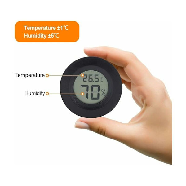 Digitalt termometer hygrometer til krybdyr og padder Digitalt krybdyrtermometer Digitalt hygrometer til krybdyr (sort)