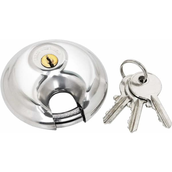 2 runde sikkerhetslåser Robuste for utendørs bruk, 70 mm lås for boder, garasjer, porter
