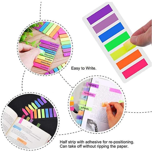 940 stk. Sticky Notes Flags Index Tabs 7 Style Farvede Sidemarkører