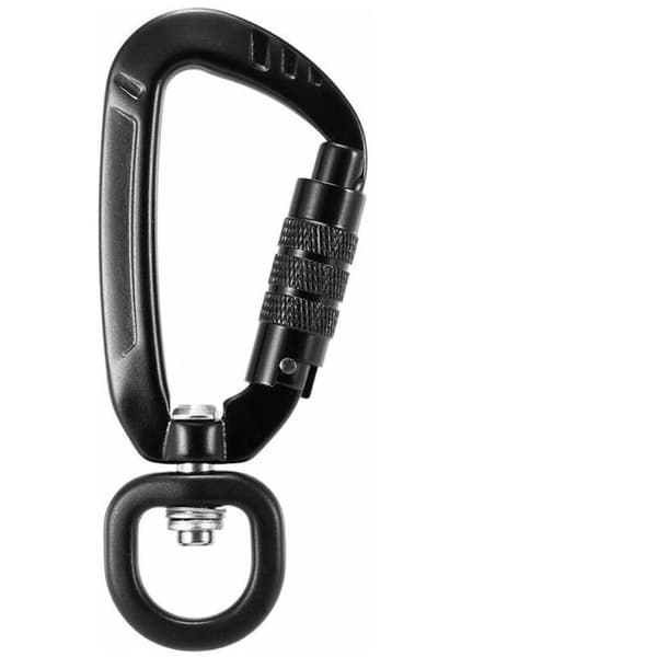 360° roterande karbinhake, 4Kn, 2 stycken, svart