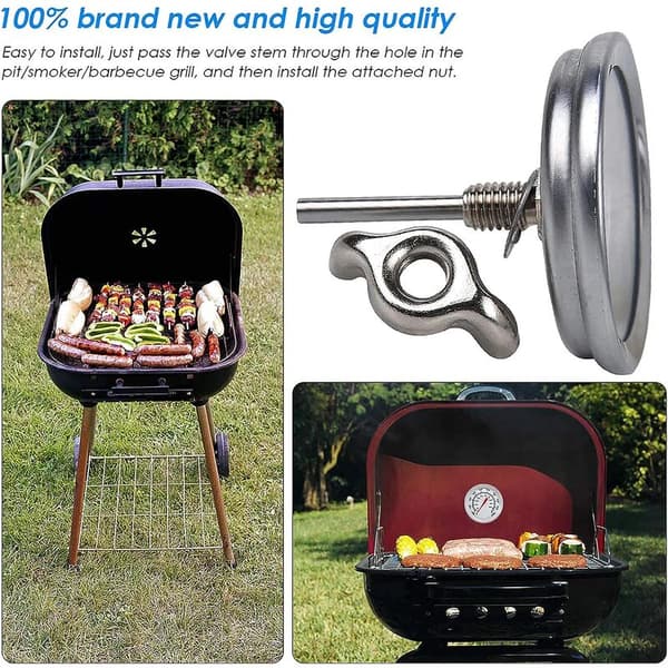 Bimetall BBQ Termometer, Utendørs Røyker Termometer, BBQ Røyker Termometer (100-1000℉) 1 stk