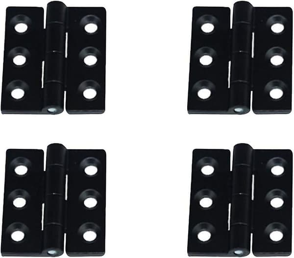 Foldbare hængsler - 4 stk. Hardware Dørhængsler til Husholdningsskabsdør, Zink Legering, Sort, 60 * 60 * 6mm