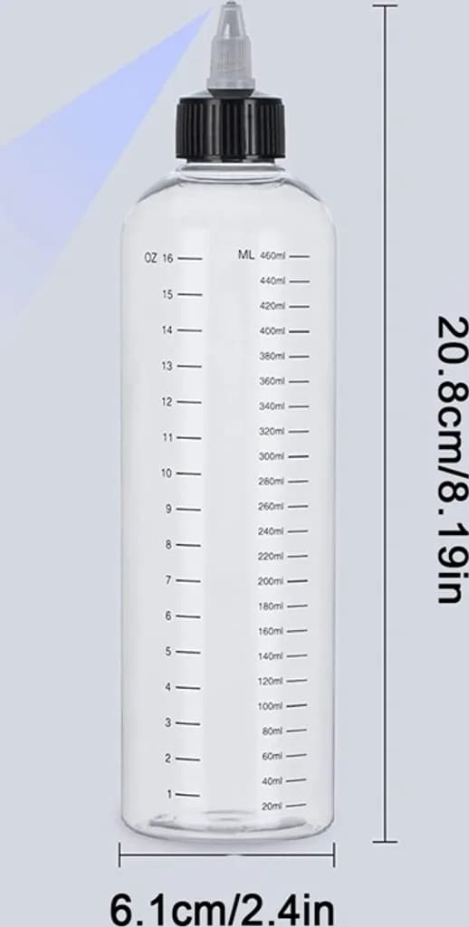 3 st Transparenta 500 ml Klämflaskor med Spetsig Pip, Multifunktionella