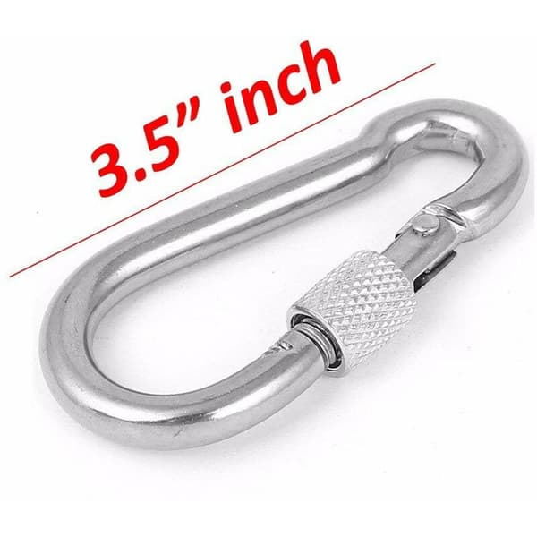 Kraftig metallskruvkarbinhake D-ring krom silver 1-pack