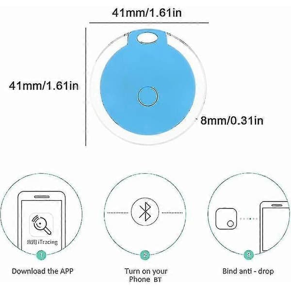 4-pack Mini GPS-tracker Vattentät Bärbar Bluetooth-tracker för Bagage/Barn/Husdjur/Katt/Hund Premium