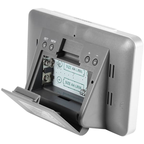 Trådlös LCD-väderprognos väderstation, digital väckarklocka, inomhus- och utomhussensor