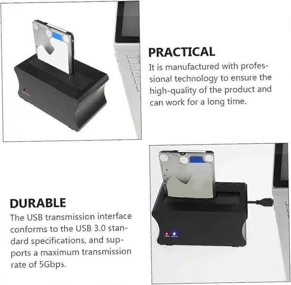 SSD-dockningsstation extern hårddiskdocka 2,5/3,5 tums SATA-enhetsfack USB 3.0-kompatibel