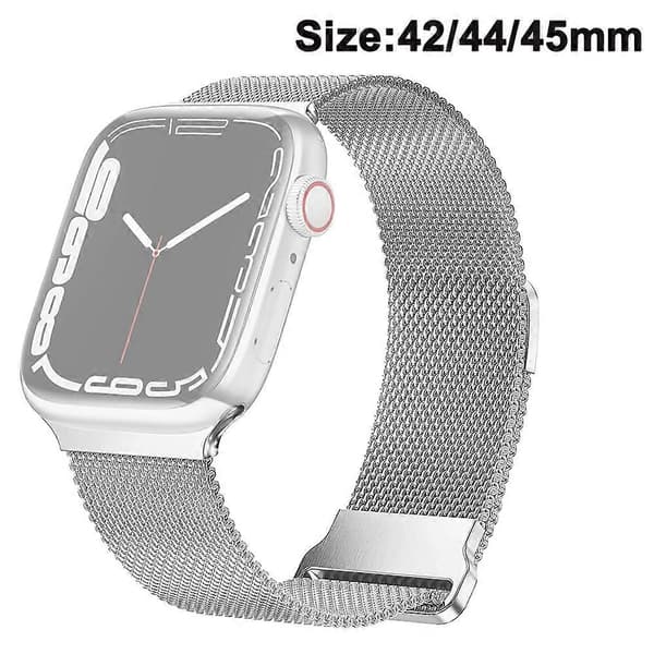 Magnetisk Apple Watch-rem - Sølv 42/44/45mm