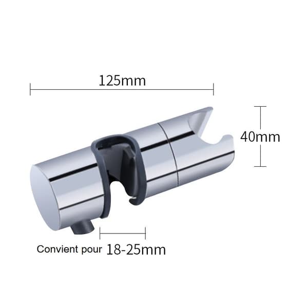 Justerbar dusjhylle i ABS, 25 mm standard rund dusjhodeholderstang