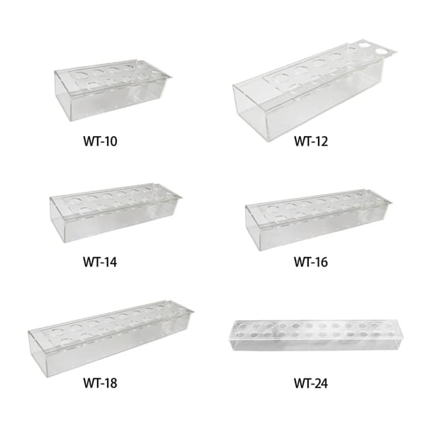 14-håls rektangulär akrylblomvas, 35x10x6cm, skrivbordsdekoration