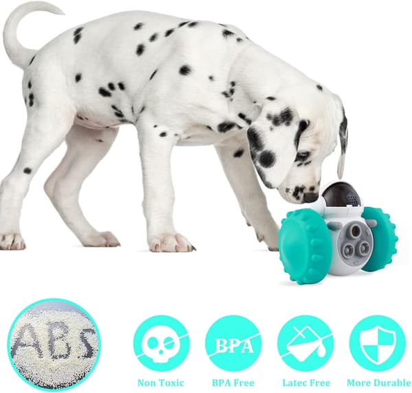 Hundegodbitdispenser, automatisk holdbart pedagogisk leketøy (blå) Blå