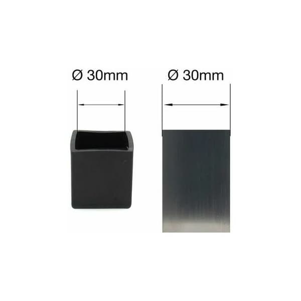 Firkantede gummiendestykker - 30 mm - for stoler, bord, møbelben