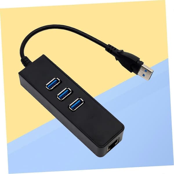 USB 3.0 til Gigabit Ethernet Adapter med Triple USB-porte til Laptop og Desktop