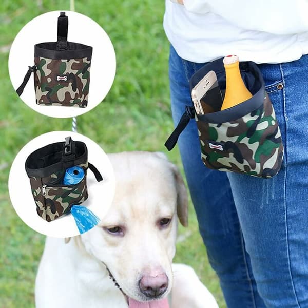 Foderpåsar 13 x 6 x 13,5 cm Hundträningsväska med dragsko Avfallspåsedispenser för matförvaring Husdjursleksaker Vattentät + Stark (Grön)