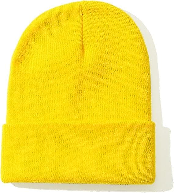 2-pack Unisex Beanie-mössor för Män och Kvinnor Stickade Vintermössor Gula