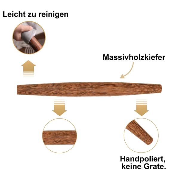 Kjevle-Fransk deigrulle for baking-tre for fondant