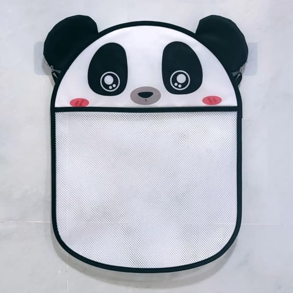 Badelekenett, oppbevaring av badeleker, babybadelekeorganisator med sugekopp, panda