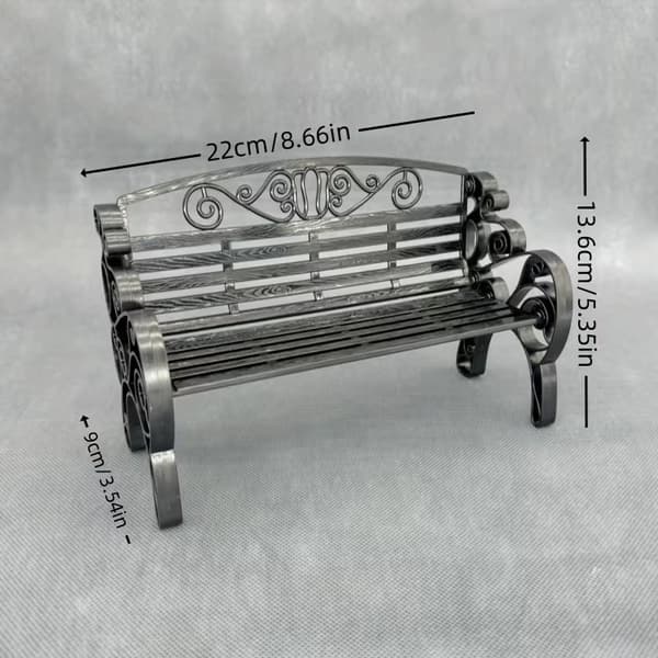 Mini parkbenkmodell | Laget av svart plast 1pc