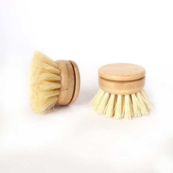 Diskborste i sisal bokträ köksrengöringsborste - 6 x 4 cm, 6-pack