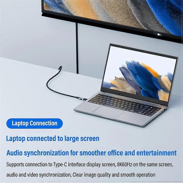 2-pack USB C-adapter PD240W snabbladdning, 8K60Hz video, 40 Gbps dataöverföringskontakt